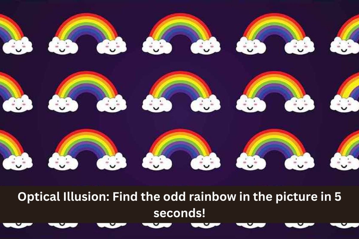 Optical Illusion: Find the odd rainbow in the picture in 5 seconds!